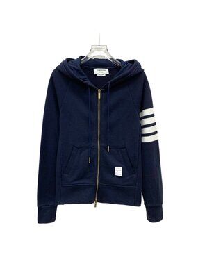 Thom Browne Navy Four-Bar Zip Jacket
